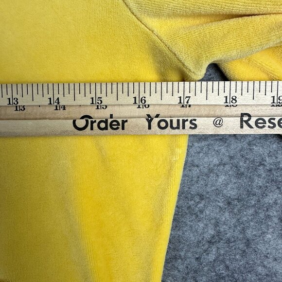 VTG Y2K Juicy Couture Sweatshirt Jacket Women L Yellow Velour Full-Zip USA Made - Picture 9 of 9